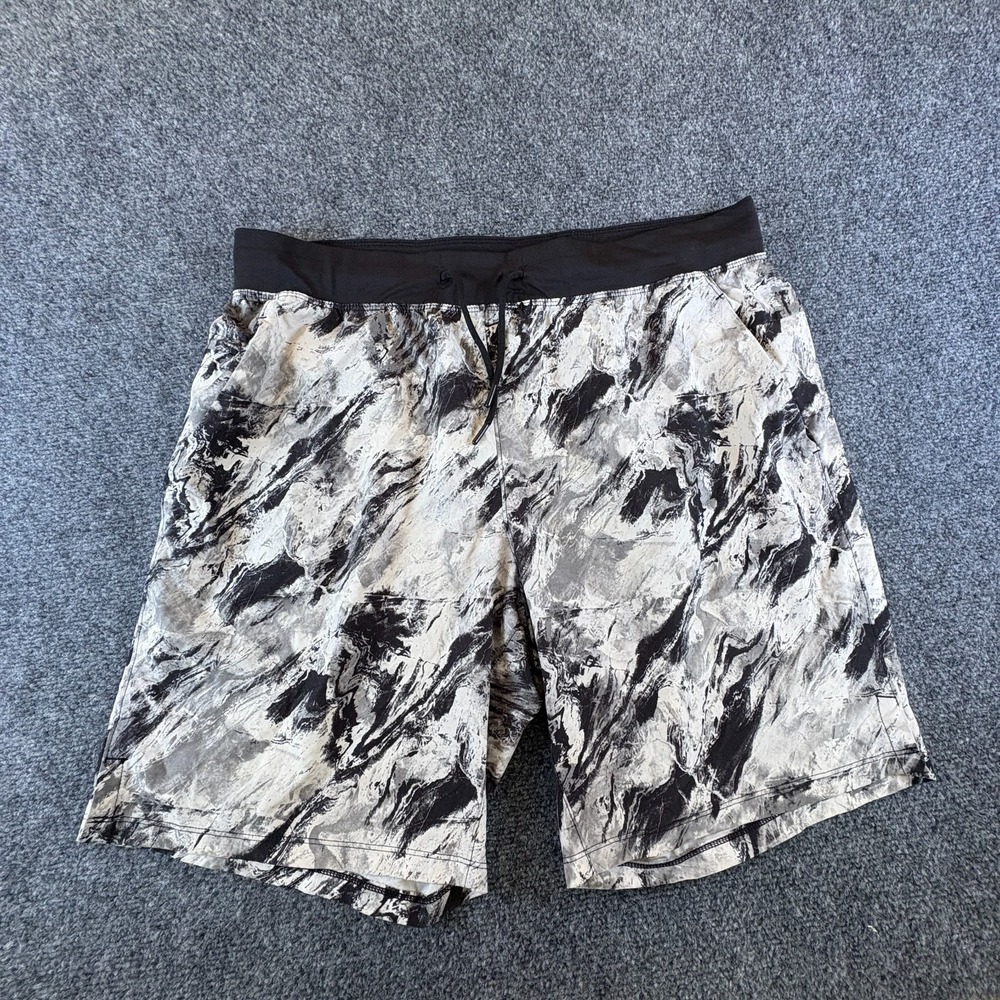 Russell Athletic Shorts Men 36x8.5 Gray Black Marble Stretch Performance Pockets